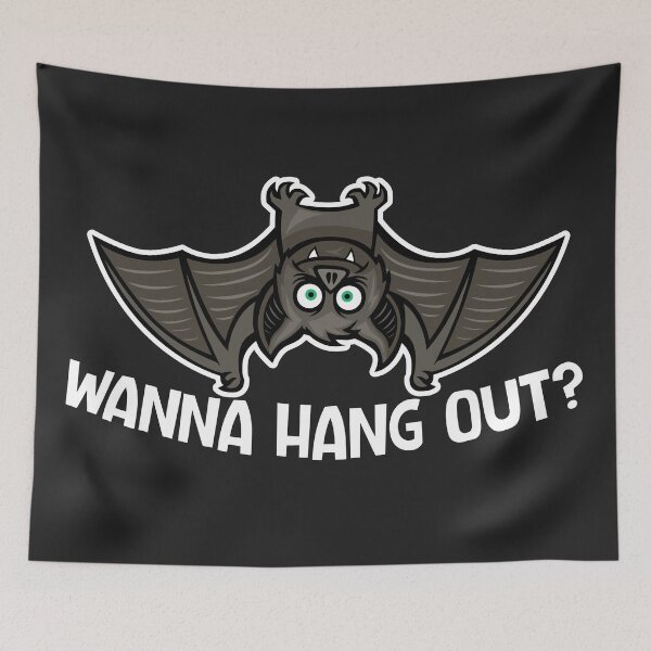 Item preview, Funny Bat Wanna Hang Out? // Cute Halloween designed and sold by SLAG-Creative.