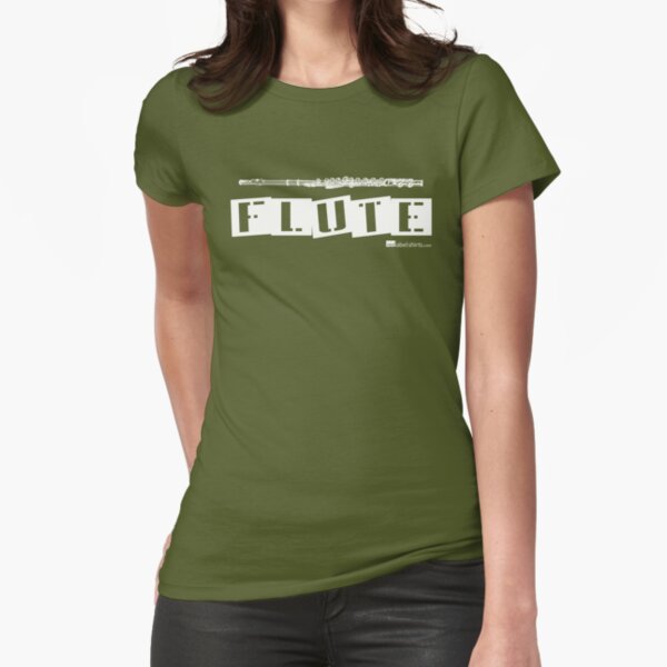 Label Me A Flute (White Lettering) Fitted T-Shirt