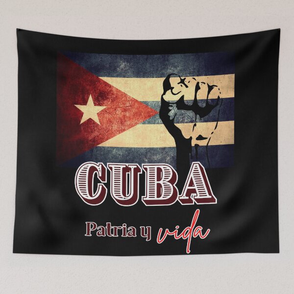 Aperçu de l'œuvre T-shirt drapeau de Cuba, vive le Cuba libre créée et vendue par Georgeox.