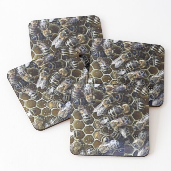 Item preview, digitally manipulated bees on honeycomb designed and sold by SarahDownunder.