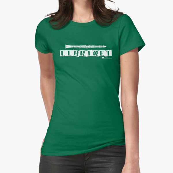 Label Me A Clarinet (White Lettering) Fitted T-Shirt