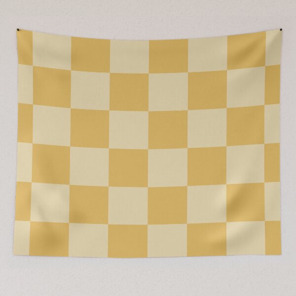Item preview, Checkerboard Check Geometric Checked Pattern in Double Mustard designed and sold by kierkegaard.
