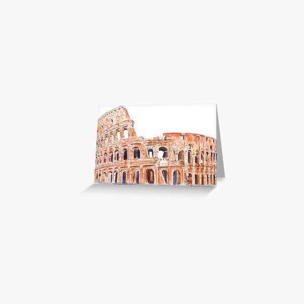 Item preview, hand painted Italy Rome Colosseum watercolor painting  designed and sold by ColorandColor.