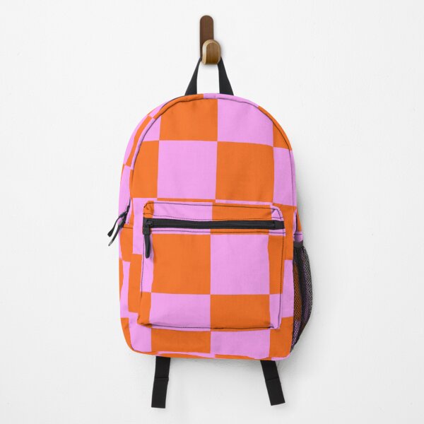 Vista previa del artículo con la obra «Tablero de ajedrez Retro Check Patrón geométrico a cuadros en rojo naranja brillante y rosa», diseñado y vendido por kierkegaard.