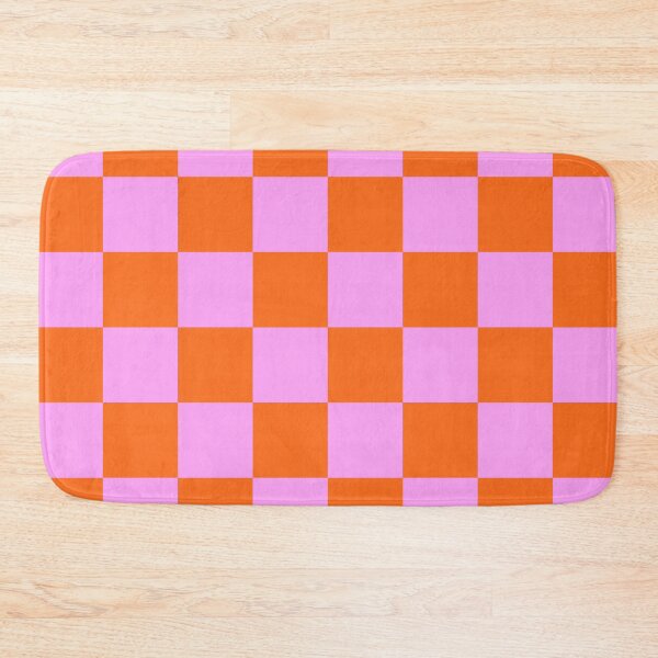 Item preview, Checkerboard Retro Check Geometric Checked Pattern in Bright Orange Red and Pink designed and sold by kierkegaard.
