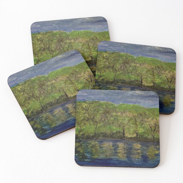 Item preview, lake with trees around reflecting into the lake  designed and sold by kkartwork.