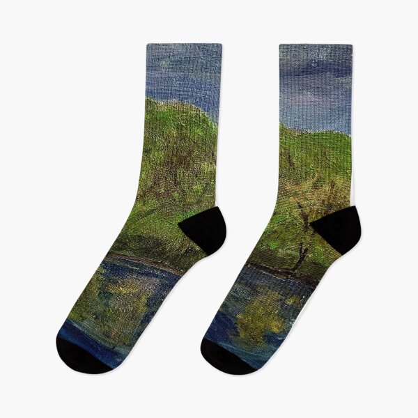 Item preview, lake with trees around reflecting into the lake  designed and sold by kkartwork.