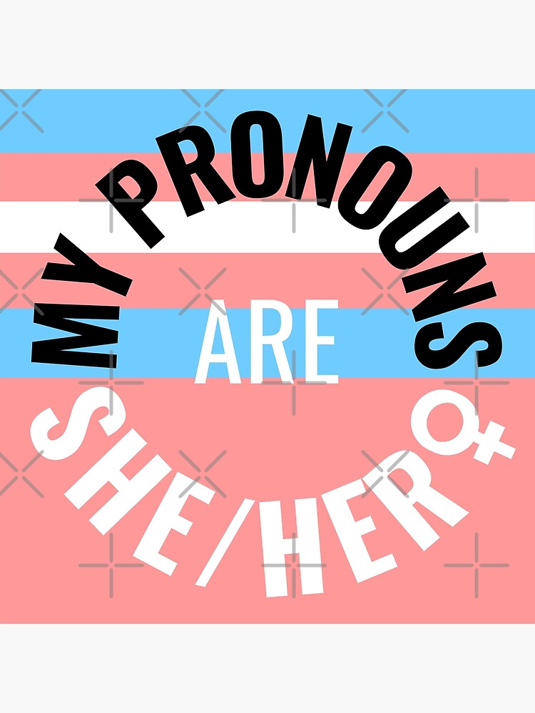  My Pronouns Are She Her Transgender Woman Transgender Flag Poster By NoirOwned Redbubble