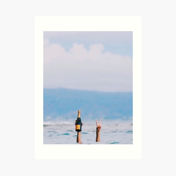 Champagne in the Ocean Art Print