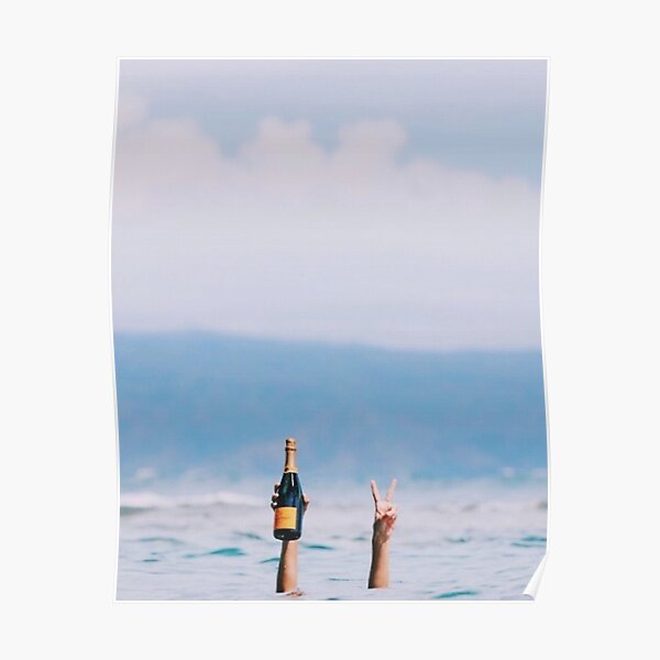 Champagne in the Ocean Poster