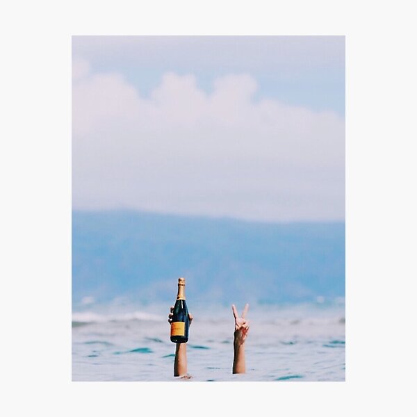 Champagne in the Ocean Photographic Print