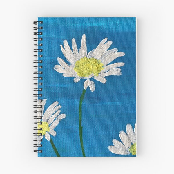 Aperçu de l'œuvre Marguerites blanches sur bleu créée et vendue par Ruth Breen Artwork .
