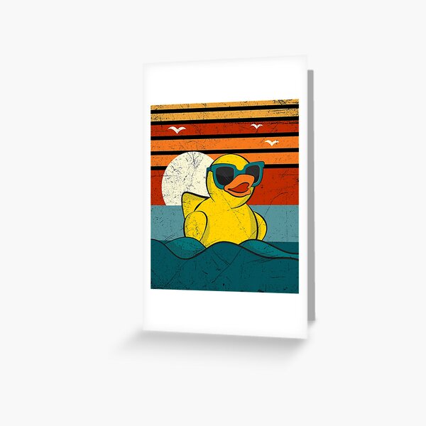 Item preview, Vintage Retro Sunset Art Of Zoo Cute Yellow Rubber Duckling Bath Toy Rubber Duck Ducky designed and sold by MintaApparel.