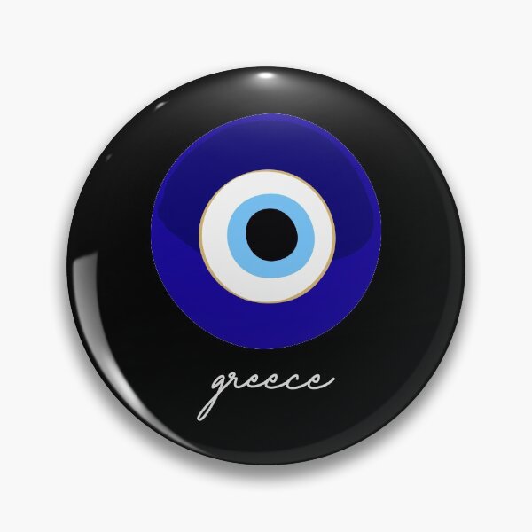 Item preview, Greece, "Mati" bad eye - blue white. White lettering edition designed and sold by angelisart.