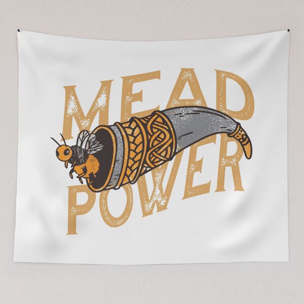 Item preview, Mead Power Met honey wine drinking horn with bee designed and sold by Midgardr.