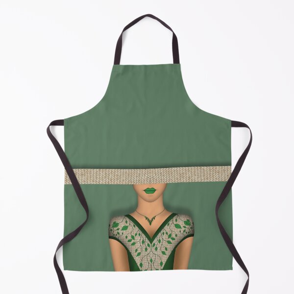 Item preview, Green nature inspired outfit for a woman, with a v neck shirt and leaf shape necklace designed and sold by CiniArt.