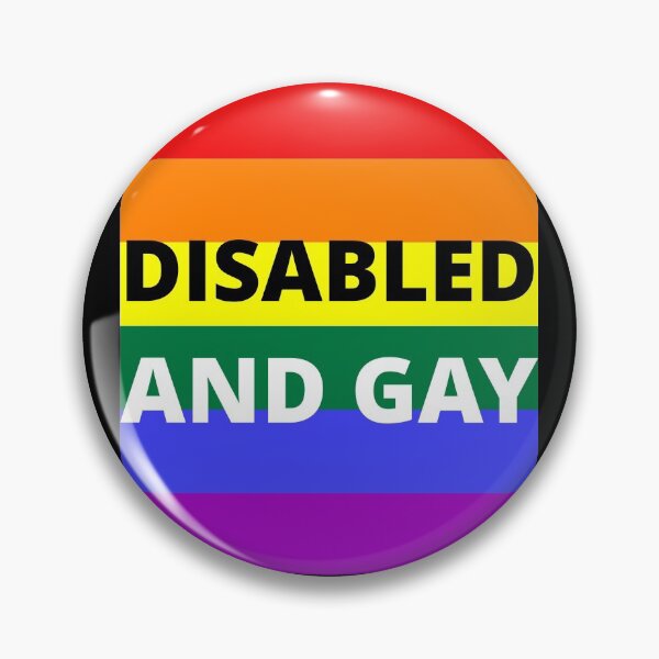 Item preview, DISABLED  AND GAY on rainbow background designed and sold by uniqueitems.