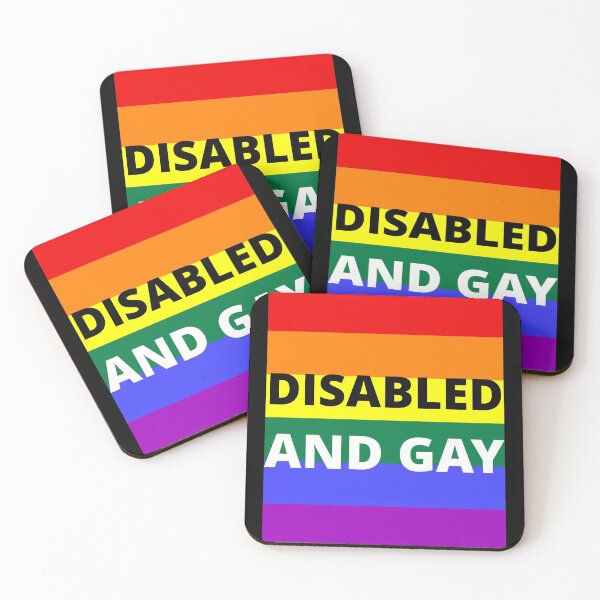 Item preview, DISABLED  AND GAY on rainbow background designed and sold by uniqueitems.