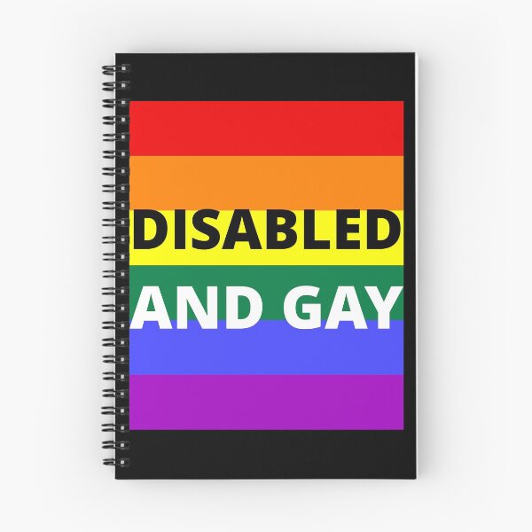Item preview, DISABLED AND GAY on rainbow background designed and sold by uniqueitems.