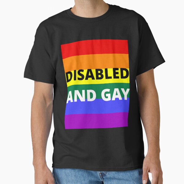 Item preview, DISABLED  AND GAY on rainbow background designed and sold by uniqueitems.