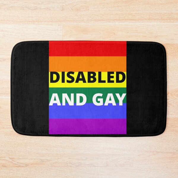 Item preview, DISABLED  AND GAY on rainbow background designed and sold by uniqueitems.