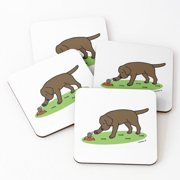 Item preview, Chocolate Labrador and Mole Friend designed and sold by HappyLabradors.