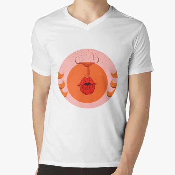 Orange Bubblegum Balloon V-Neck T-Shirt