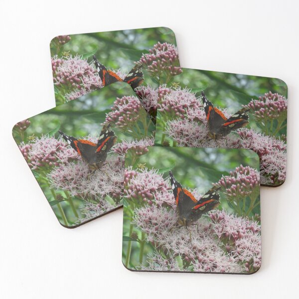 Item preview, Admiral butterfly on a pink blossom designed and sold by Ann Biddlecombe.