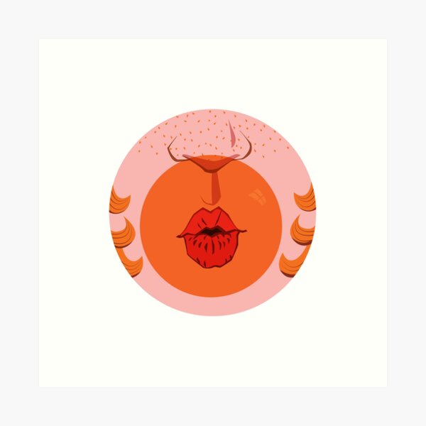 Orange Bubblegum Balloon Art Print