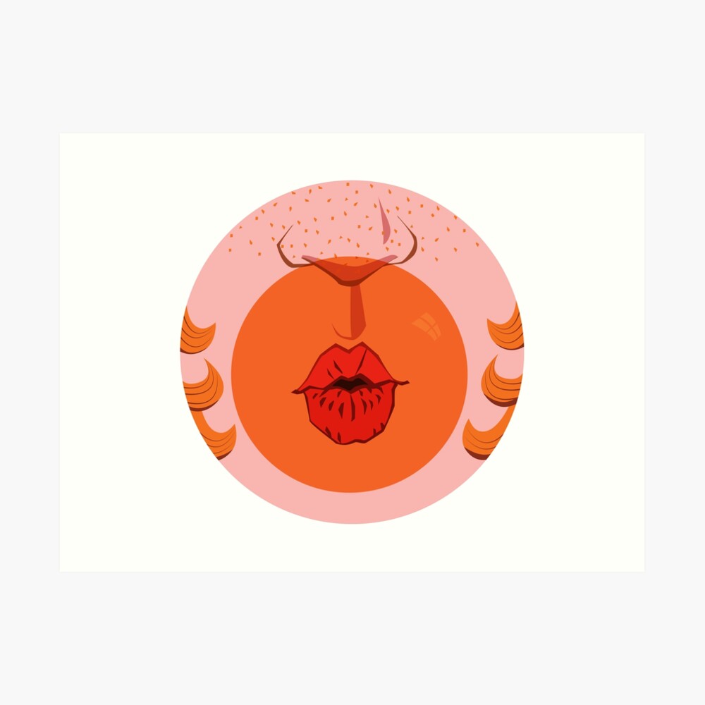 Orange Bubblegum Balloon Art Print