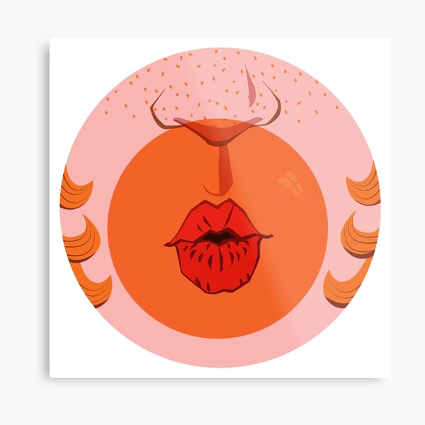 Orange Bubblegum Balloon Metal Print