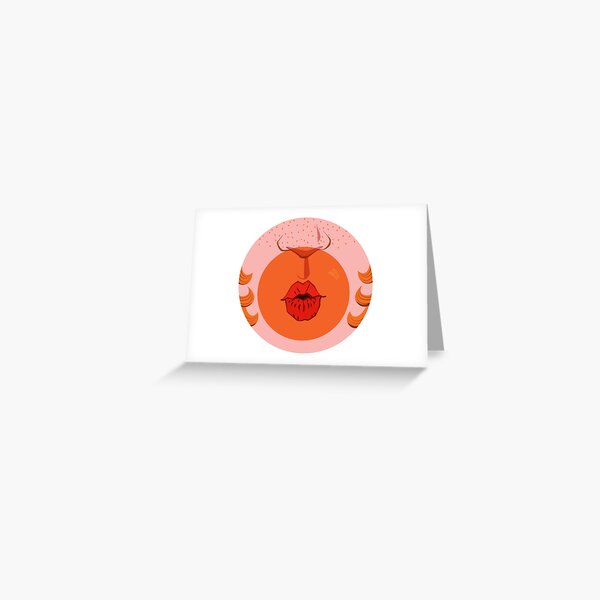 Orange Bubblegum Balloon Greeting Card