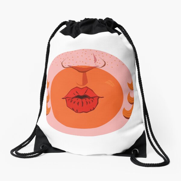 Orange Bubblegum Balloon Drawstring Bag