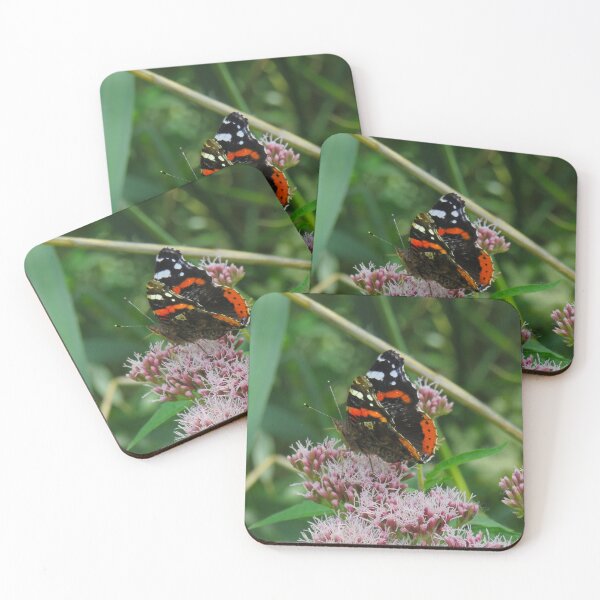 Item preview, Admiral butterfly on a pink tree blossom designed and sold by Ann Biddlecombe.