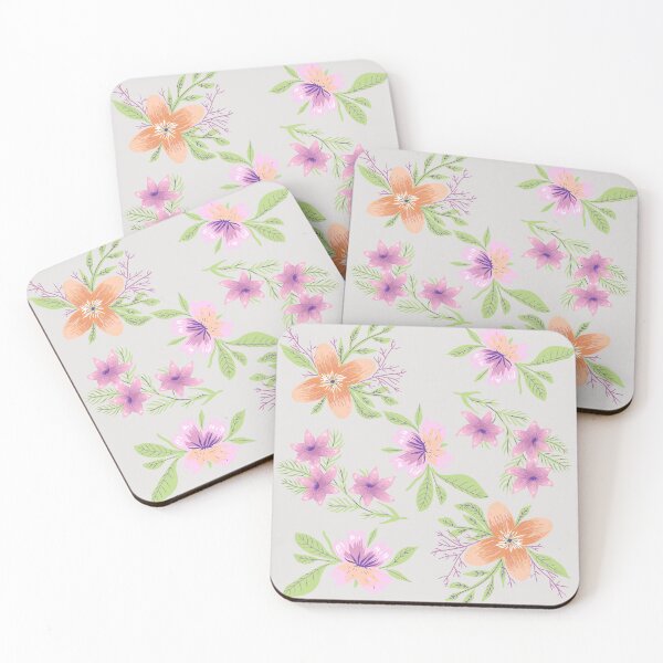 Item preview, Floral Pattern on Light Grey Background - floralpatterns designed and sold by JulieSouster.