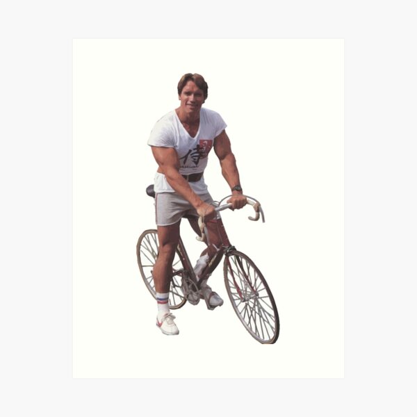 Arnold auf einem Fahrrad Kunstdruck