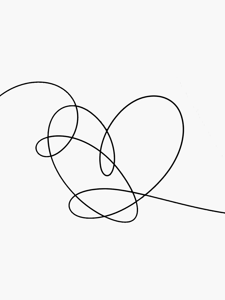 BTS Love Yourself Flower- Minimalist heart | Sticker