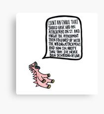 Anxiety-saur Canvas Print