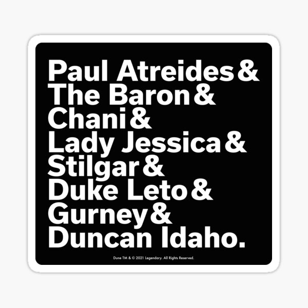 Item preview, Typography Dune movie characters  designed and sold by Eenig.