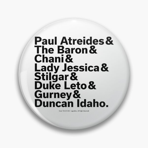 Item preview, Black typography Dune movie characters designed and sold by Eenig.