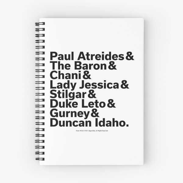 Item preview, Black typography Dune movie characters designed and sold by Eenig.