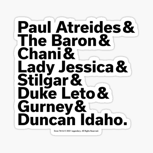 Item preview, Black typography Dune movie characters  designed and sold by Eenig.