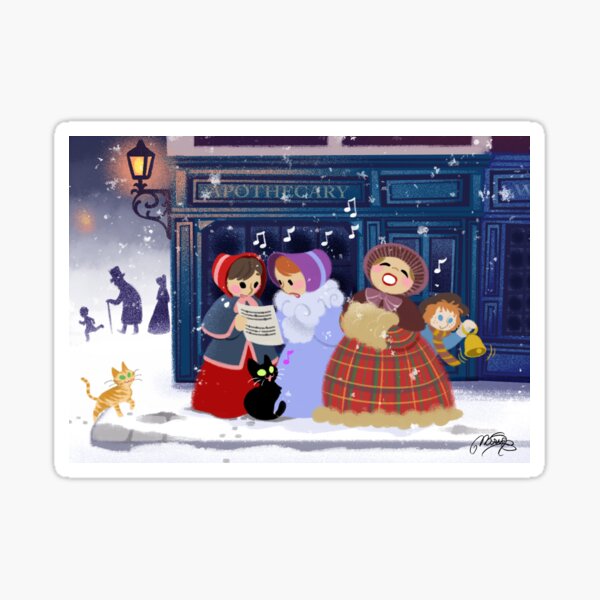 Christmas carols card Sticker