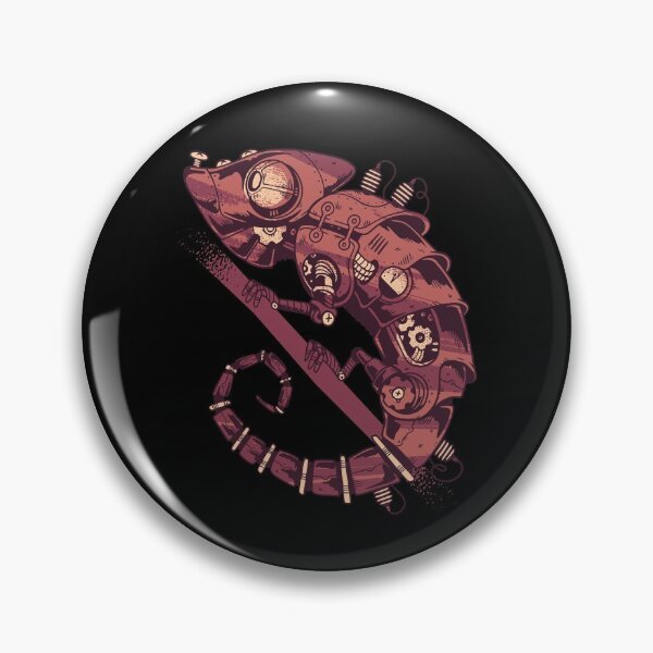 Item preview, Red Steampunk clockwork chameleon vintage style designed and sold by TRIBExSPACE.