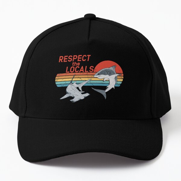  Respect The Locals Shark Hat Men Cap Cyan Blue Fishing