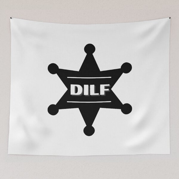 Item preview, DILF Black badge - Hot Dad Badge designed and sold by CaitU.