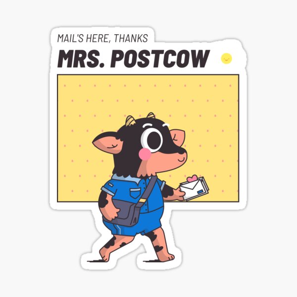 "Mails Here Thanks Mr. Post Cow Design" Sticker for Sale by Artpace
