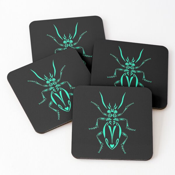 Item preview, Beetle tattoo design turquoise designed and sold by Marion Yeo.