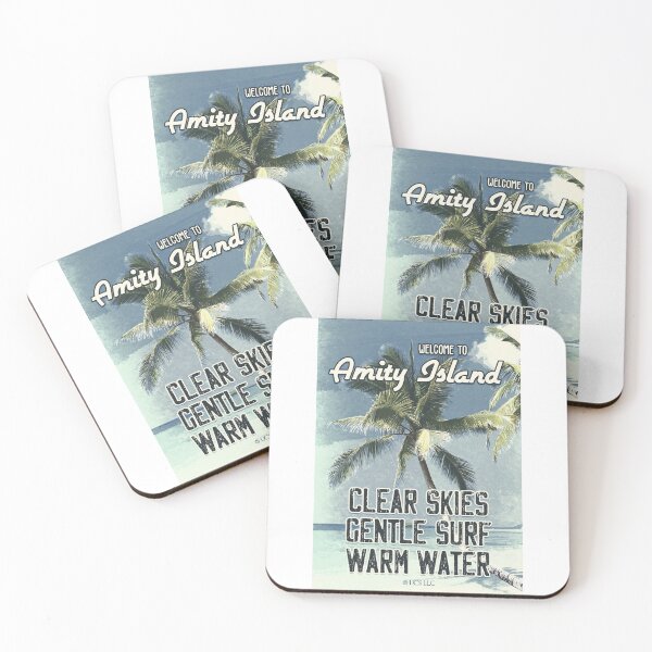 Item preview, JAWS Amity Island Vintage 1975 Style Movie Poster Clear Skies Gentle Surf Warm Water designed and sold by Naumovski.