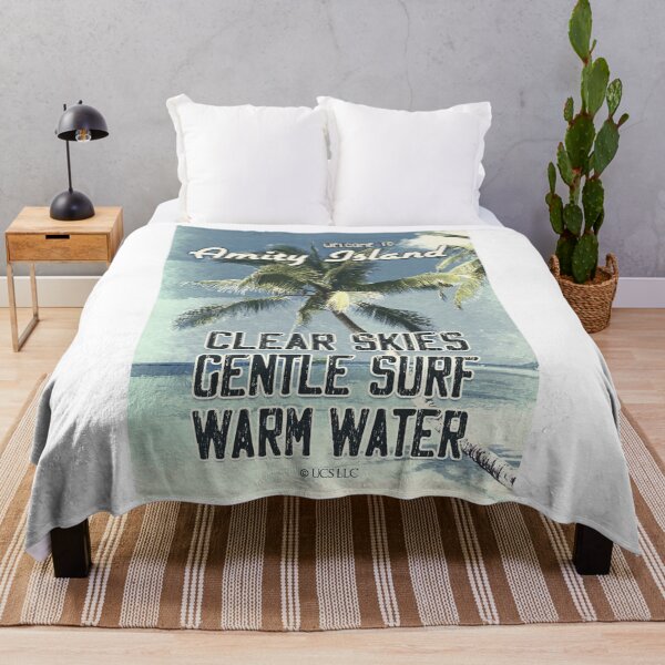 Item preview, JAWS Amity Island Vintage 1975 Style Movie Poster Clear Skies Gentle Surf Warm Water designed and sold by Naumovski.
